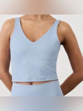 Athleta NWT Transcend V Neck Rib Crop Bra